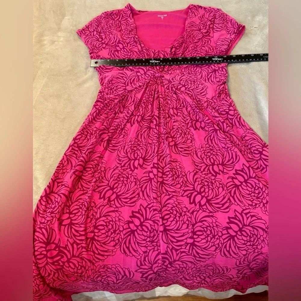 Garnet‎ Hill Pink Floral Midi Dress Ladies’ size 6, with cap sleeve